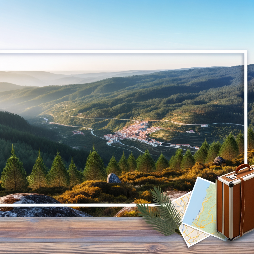 Baião Suspends Tourist Tax for 2025 – Blog Cover Image Scenic northern Portuguese landscape with tourism and forest elements, representing the suspension of the tourist tax in Baião for 2025