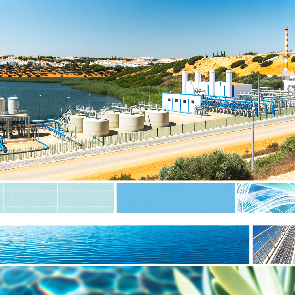 Algarve Water Infrastructure Investment 2025 Modern water infrastructure facilities in the Algarve, Portugal showing sustainable water management systems and Mediterranean landscape