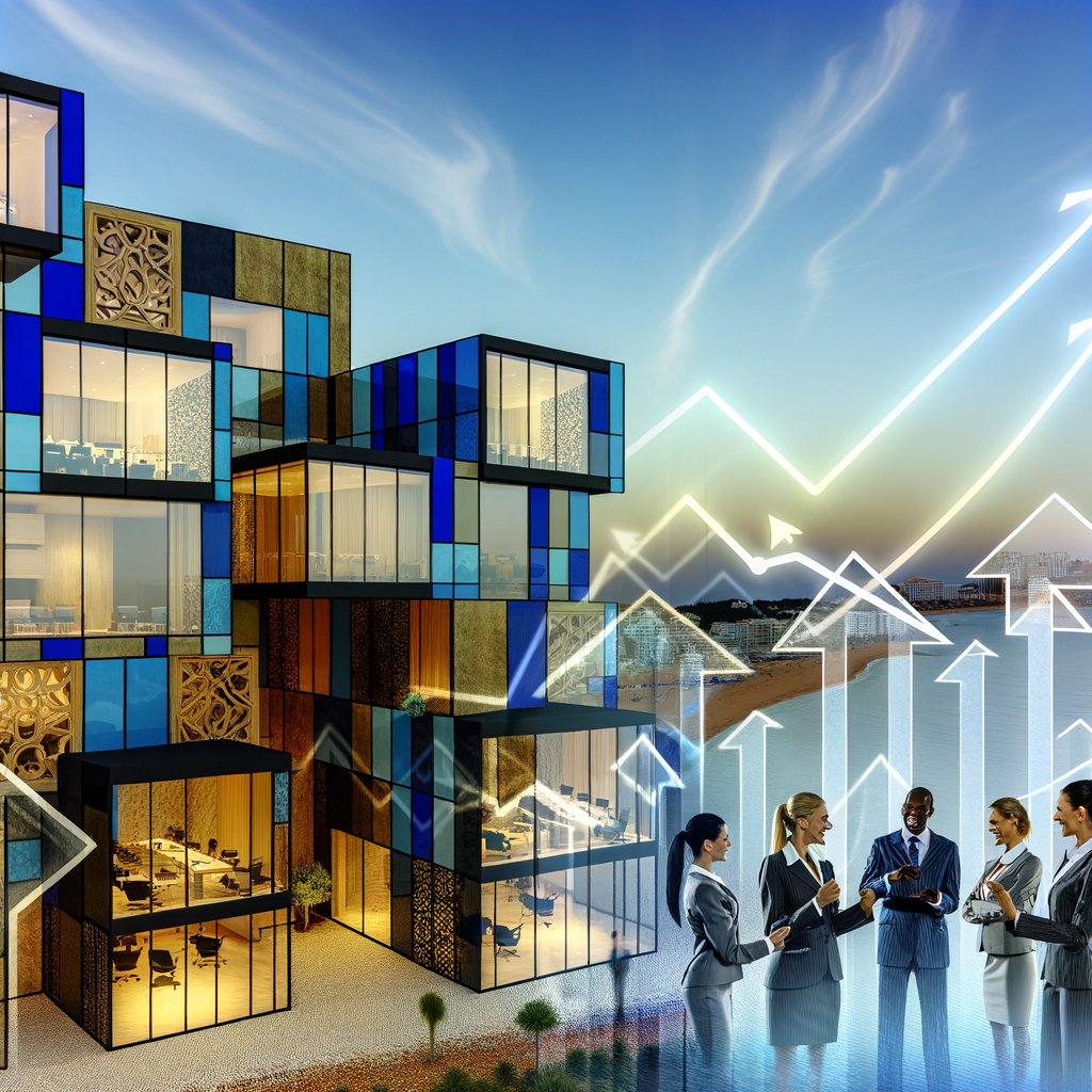 Modern Portugal business transformation with Algarve coastal landscape representing corporate tax reform and real estate investment opportunities