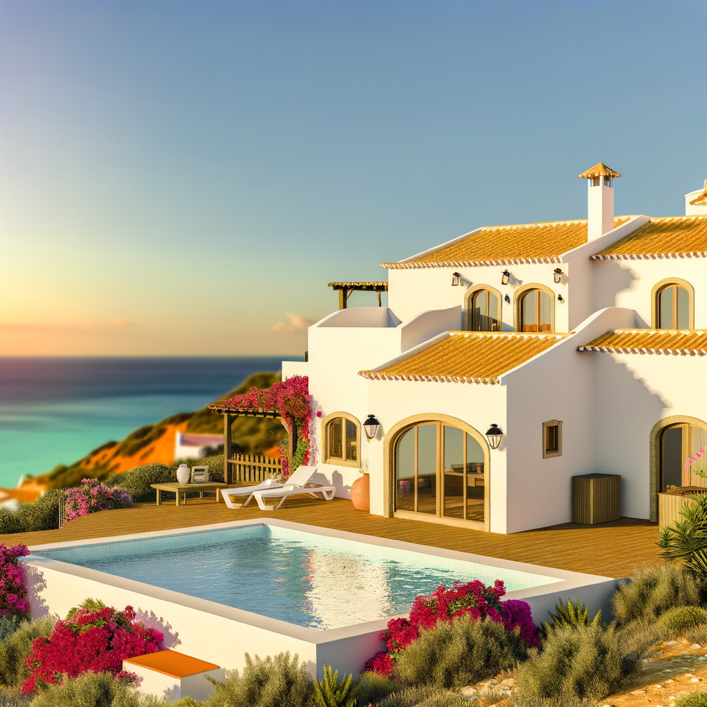 Beautiful whitewashed villa with pool overlooking the Atlantic Ocean in the West Algarve, Portugal - Alojamento Local holiday rental