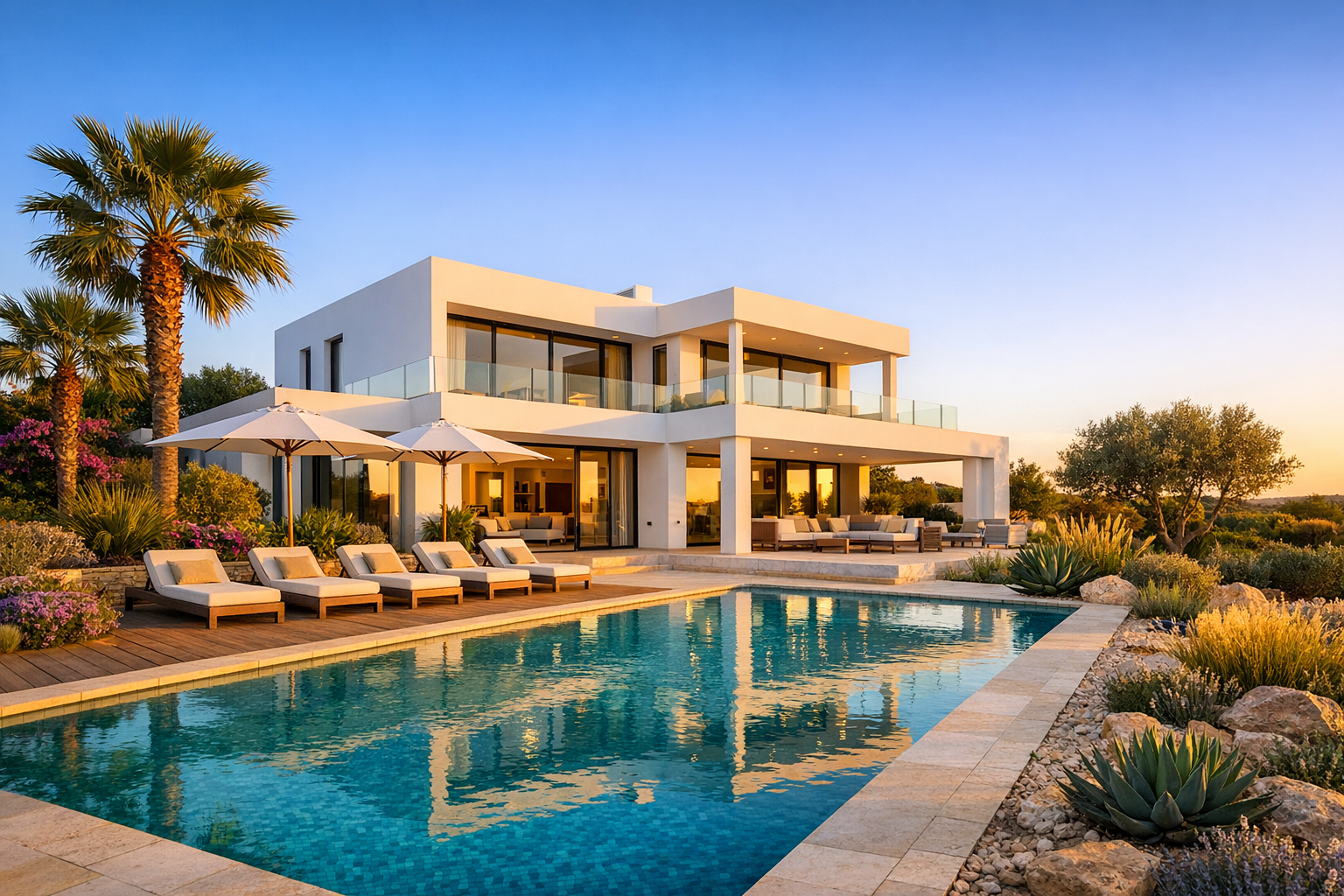 Build vs Buy West Algarve Villa 2026 Modern white luxury villa with pool in the West Algarve Portugal